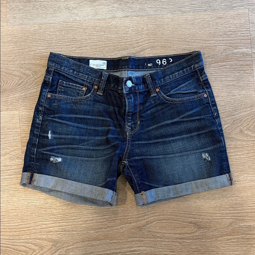 GAP 1969 Sexy Boyfriend Dark Blue Jean Shorts
